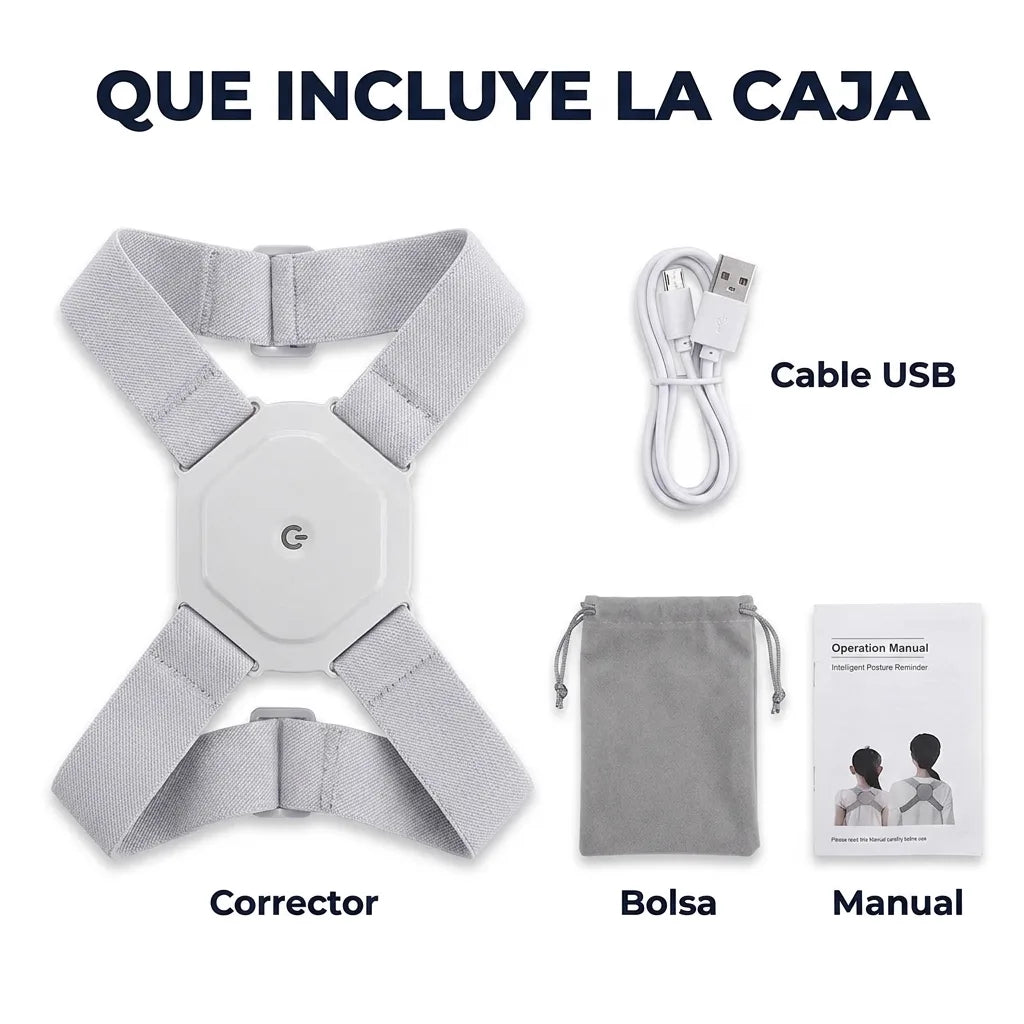 Qué incluye la caja: corrector, cable USB, bolsa y manual